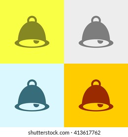 Bell Icon on Four Different Backgrounds. Eps-10.