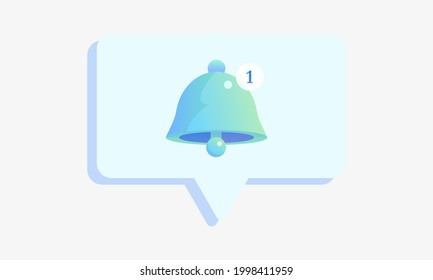 Icono de la Campana en forma de voz. Campana vectorial con notificación. 