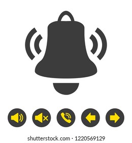 Bell icon on white background. Vector illustration