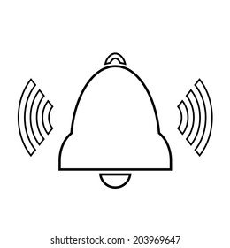 Bell icon on white background. Vector illustration.