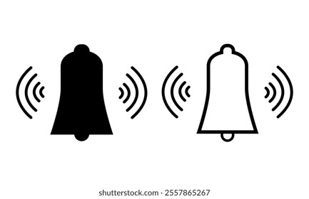 Bell icon on white background
Vector icon of ringing bell in eps format
Ringing bell holiday