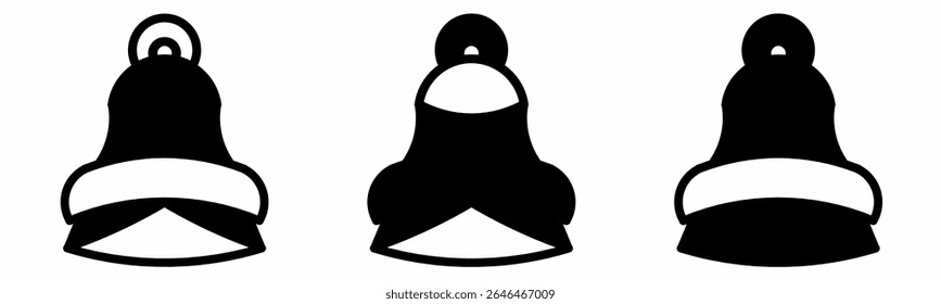 Ícone de campainha no fundo branco. Ilustração do sino do logotipo do vetor.