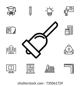Bell icon on the white background. set of education icons