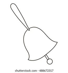 Bell icon in outline style isolated on white background. Ring symbol vector illustration
