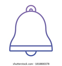 bell icon over white background, gradient style, vector illustration
