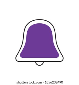 bell icon over white background, half line half color style, vector illustration