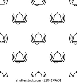 bell icon pattern. Seamless bell pattern on white background.