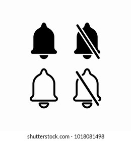 Bell icon, ringing bell icon vector, silent bell icon vector collection, bell bundle vector - notification vector 