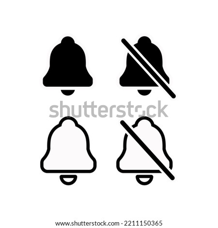 Bell icon, ringing bell icon vector, silent bell icon vector collection, bell bundle vector - notification vector