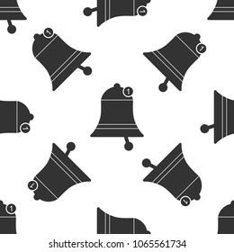 Bell icon seamless pattern on white background. New Notification icon. New message icon. Flat design. Vector Illustration