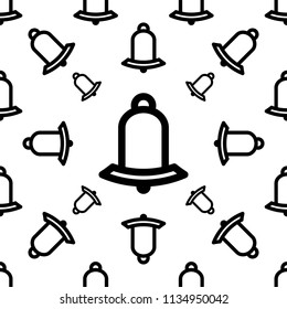 Bell Icon Seamless Pattern Vector Art Illustration