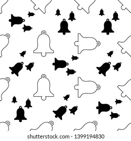 Bell Icon Seamless Pattern, Bell Vector Art Illustration