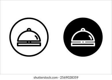 Bell icon. Service, reception, hotel, costumer, guest, and restaurant bell icon symbol. Bell rings sign in line and flat style. Vector illustration