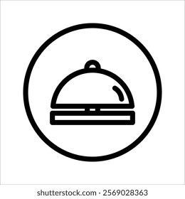 Bell icon. Service, reception, hotel, costumer, guest, and restaurant bell icon symbol. Bell rings sign in line and flat style. Vector illustration