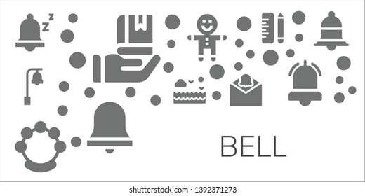bell icon set. 11 filled bell icons.  Collection Of - Snooze, Education, Bell, Sea, Tambourine, Notification, Gingerbread, Alarm School, Alarm