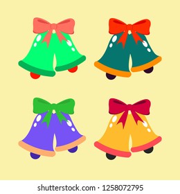 Bell icon set. Christmas season . Happy new year . vector symbol EPS10.