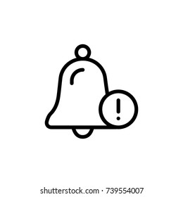 Bell icon set. Collection of high quality outline technology pictograms in modern flat style. Black information symbol for web design and mobile app on white background. Alert line logo.