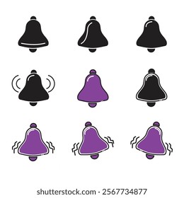 Bell icon set for design element