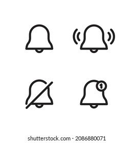 conjunto de iconos de timbre. iconos de alta calidad adecuados para activos gráficos de internet, diseño web, aplicaciones, ui, medios de impresión, etc. Icono de línea vector EPS 10
