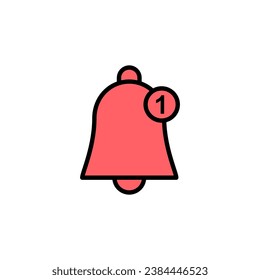 Bell Icon set illustration. Notification sign and symbol for web site design