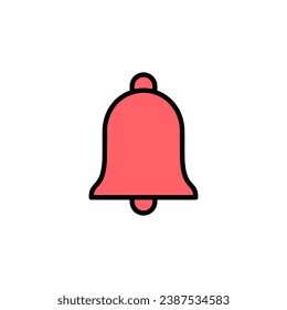 Icono de la campana de la ilustración. Signo de notificación y símbolo para el diseño de sitios web