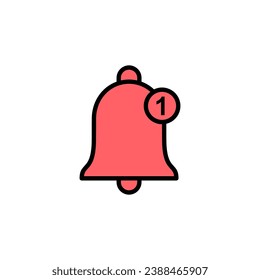 Bell Icon set illustration. Notification sign and symbol for web site design