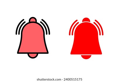 Bell Icon set illustration. Notification sign and symbol for web site design