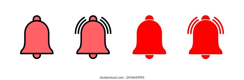 Bell Icon set illustration. Notification sign and symbol for web site design