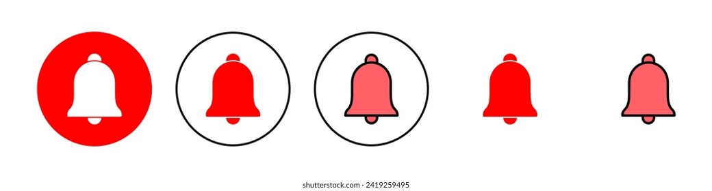 Icono de la campana de la ilustración. Signo de notificación y símbolo para el diseño de sitios web