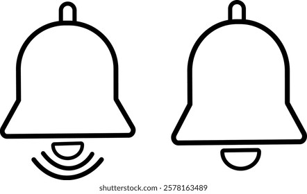Bell Icon set illustration. Notification Bell Line Icons. Pixel perfect. Editable stroke alert
