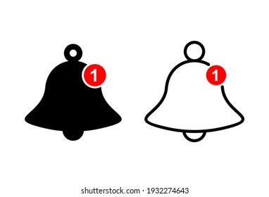 Conjunto de iconos de la campana. Icono de notificación para el diseño de su sitio web