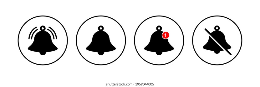 Bell Icon set. Notification icon for your web site design
