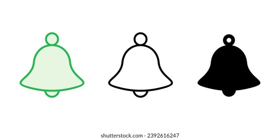 Conjunto de iconos de la campana. Icono de notificación para el diseño de su sitio web