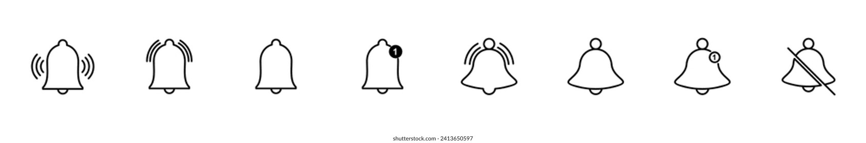 Bell Icon set. Notification icon for your web site design