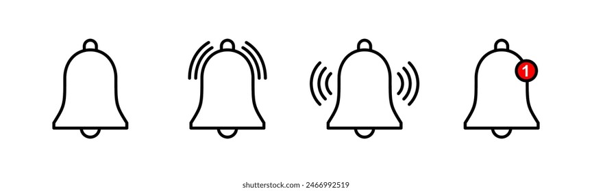 Bell Icon set. Notification icon for your web site design