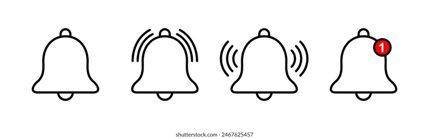 Bell Icon set. Notification icon for your web site design