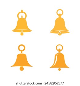 Icono de campana sobre fondo blanco. Ilustración vectorial en estilo plano de moda