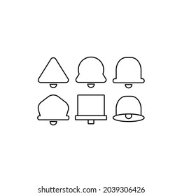 bell icon set outline logo