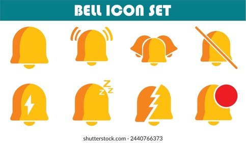 Bell icon set, simpel design for graphic needs, vector eps 10.