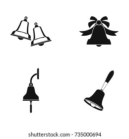 Bell icon set. Simple set of bell vector icons for web design isolated on white background