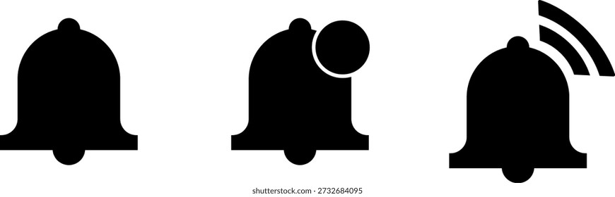 Conjunto de iconos de campana, con varias variaciones. Adecuado para uso de carteles e iconos de Web	