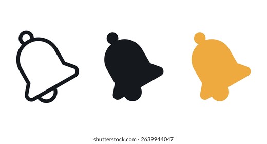Bell icon set. Vector illustration.