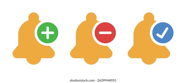 Bell icon set. Vector illustration.