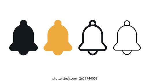 Bell icon set. Vector illustration.