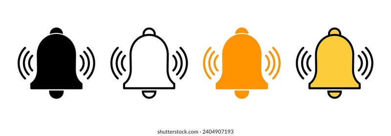 Bell Icon set vector. Notification sign and symbol for web site design