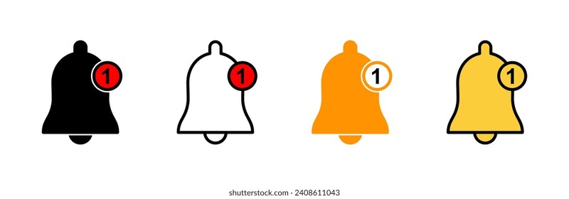 Bell Icon set vector. Notification sign and symbol for web site design