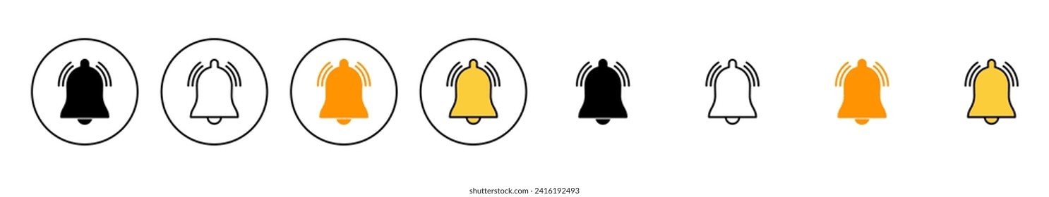 Bell Icon set vector. Notification sign and symbol for web site design