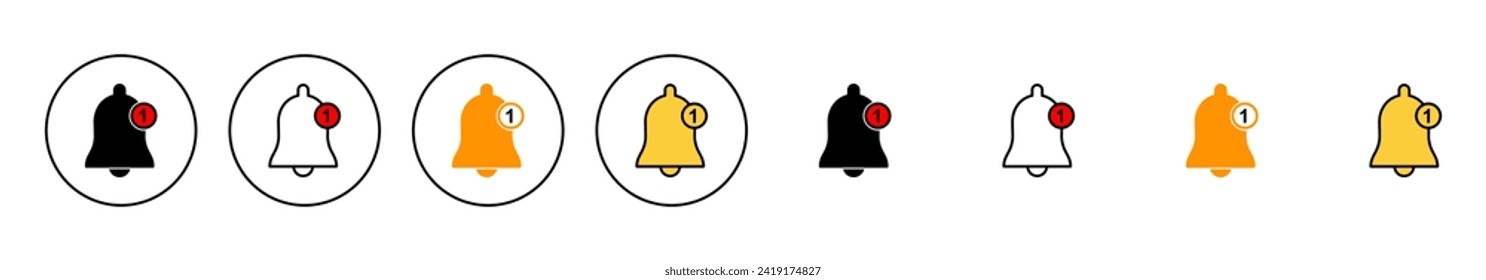 Glockensymbol-Set-Vektor. Benachrichtigungszeichen und Symbol für die Gestaltung der Website