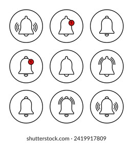 Bell Icon set vector. Notification sign and symbol for web site design