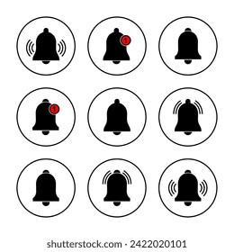 Bell Icon set vector. Notification sign and symbol for web site design